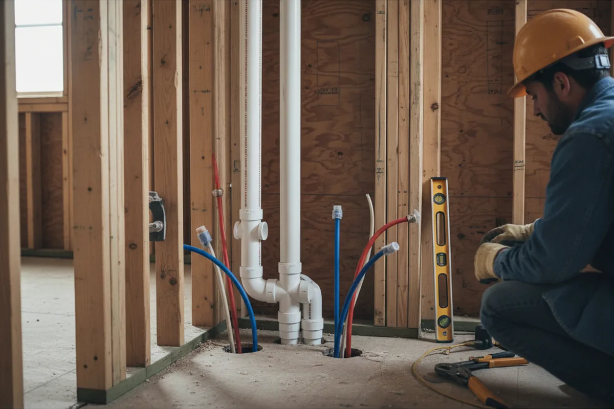 Drain and supply rough-in during Drain Cleaning in Hercules